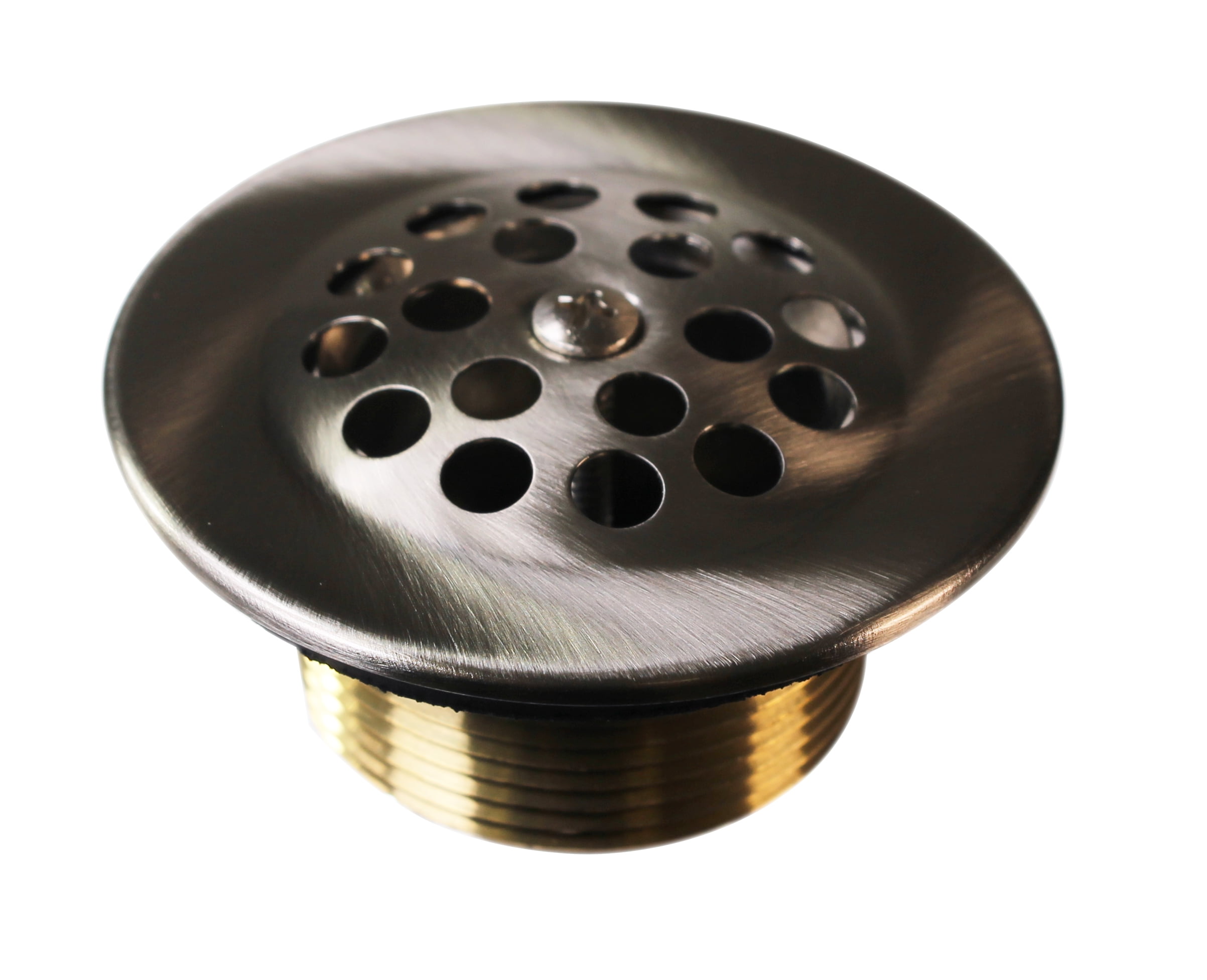 Westbrass D3311-F-20 1.38 in. Bath Drain with Grid and Screw - Stainless Steel