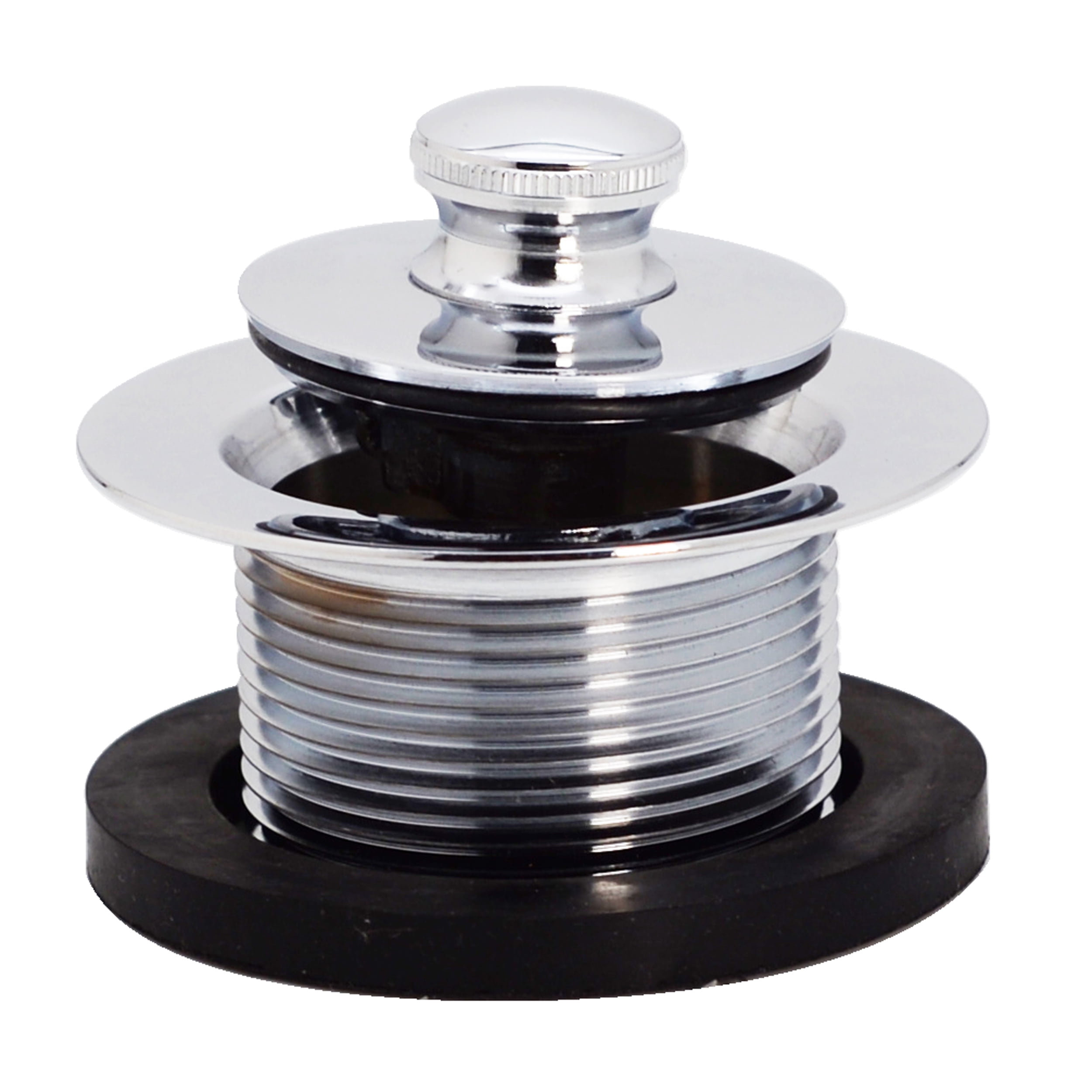 Polished Chrome Round Twist & Close Bathtub Drain Plug