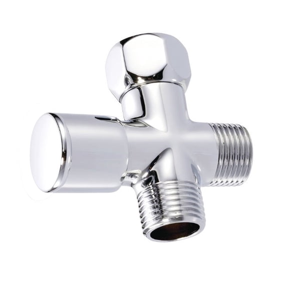 Westbrass D348-26 1/2" IPS 3-Way Shower Arm Diverter Valve, Polished Chrome