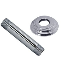 Westbrass D3604A-26 1/2" IPS x 4" Round Ceiling Mount Shower Arm with Flange, Polished Chrome