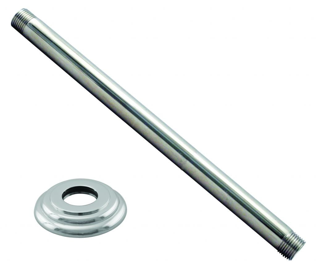 Polished Chrome 12" Ceiling Mounted Shower Arm with Flange