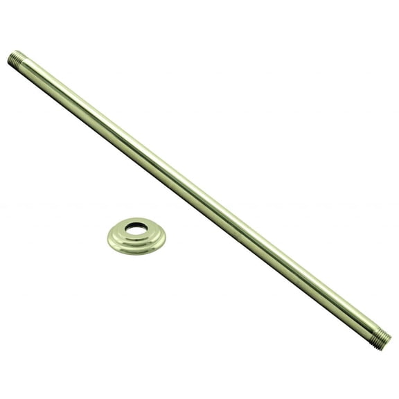 Westbrass D3624A-01 1/2" IPS x 24" Round Ceiling Mount Shower Arm with Flange, Polished Brass