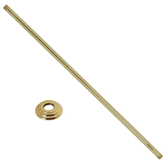 Westbrass D3636A-01 1/2" IPS x 36" Round Ceiling Mount Shower Arm with Flange, Polished Brass