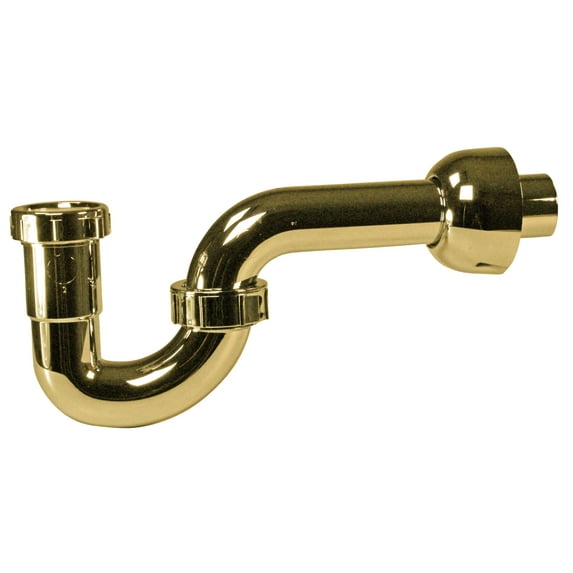 Westbrass D401-PF-01 Decorative Styrene P-Trap, Polished Brass