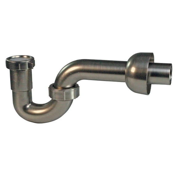 Westbrass D401-PF-07 Decorative Styrene P-Trap, Satin Nickel
