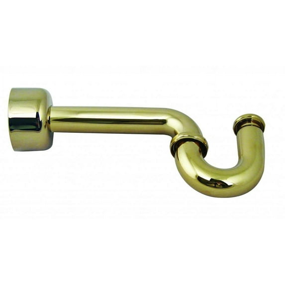 Westbrass 1-1/2" x 1-1/4" Reduced Neck P-Trap with High Box Flange, Polished Brass