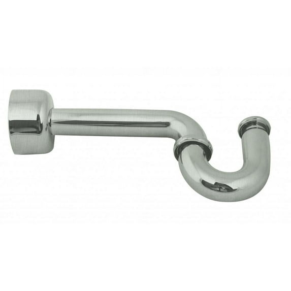 Westbrass 1-1/2" x 1-1/4" Reduced Neck P-Trap with High Box Flange, Satin Nickel