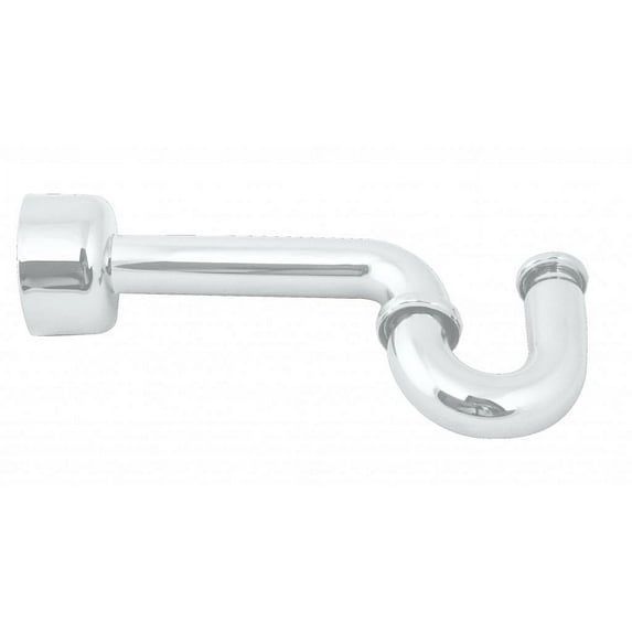Westbrass 1-1/2" x 1-1/4" Reduced Neck P-Trap with High Box Flange, Powder Coat White