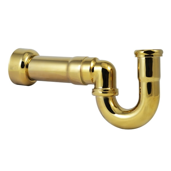 Westbrass D402NE-1-01 1-1/2" New England Style P-Trap with High Box Flange, Polished Brass