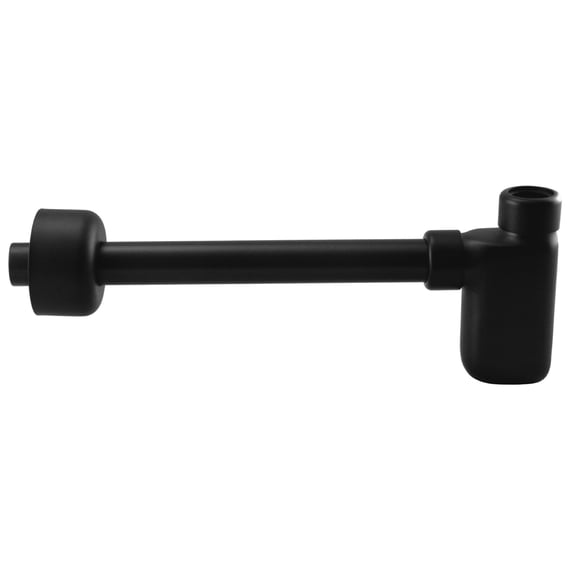 Westbrass 1-1/4" x 1-1/4" Flat Euro P-Trap with High Box Flange, Matte Black