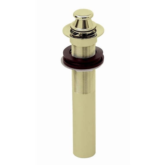 Westbrass Lift & Turn Lavatory Sink Drain without Overflow Holes - Fully Finished, Polished Brass