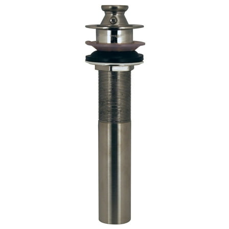 Westbrass Lift & Turn Lavatory Sink Drain without Overflow Holes - Fully Finished, Satin Nickel