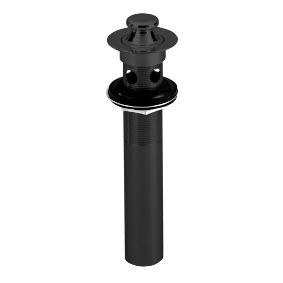 Westbrass Lift & Turn Lavatory Sink Drain with Overflow Holes - Fully Finished, Matte Black