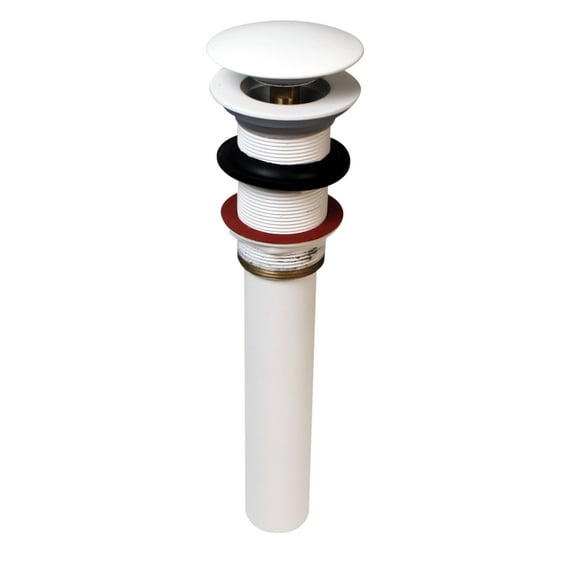 Westbrass D410A-1-60 Pop-Up Stopper Drain for Vessel/Bowl Sinks with No Overflow, Matte White