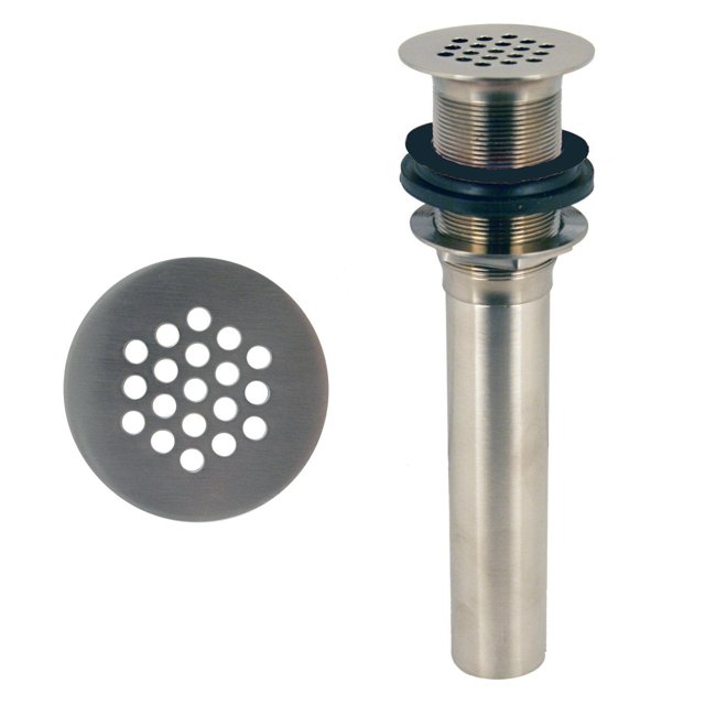 Westbrass D411-12-07 Grid Strainer Lavatory Bathroom Drain Assembly without Overflow Holes - Exposed, Satin Nickel