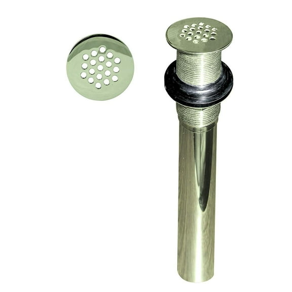 Westbrass D411-2-05 Grid Strainer Lavatory Drain with Overflow Holes - Exposed, Polished Nickel