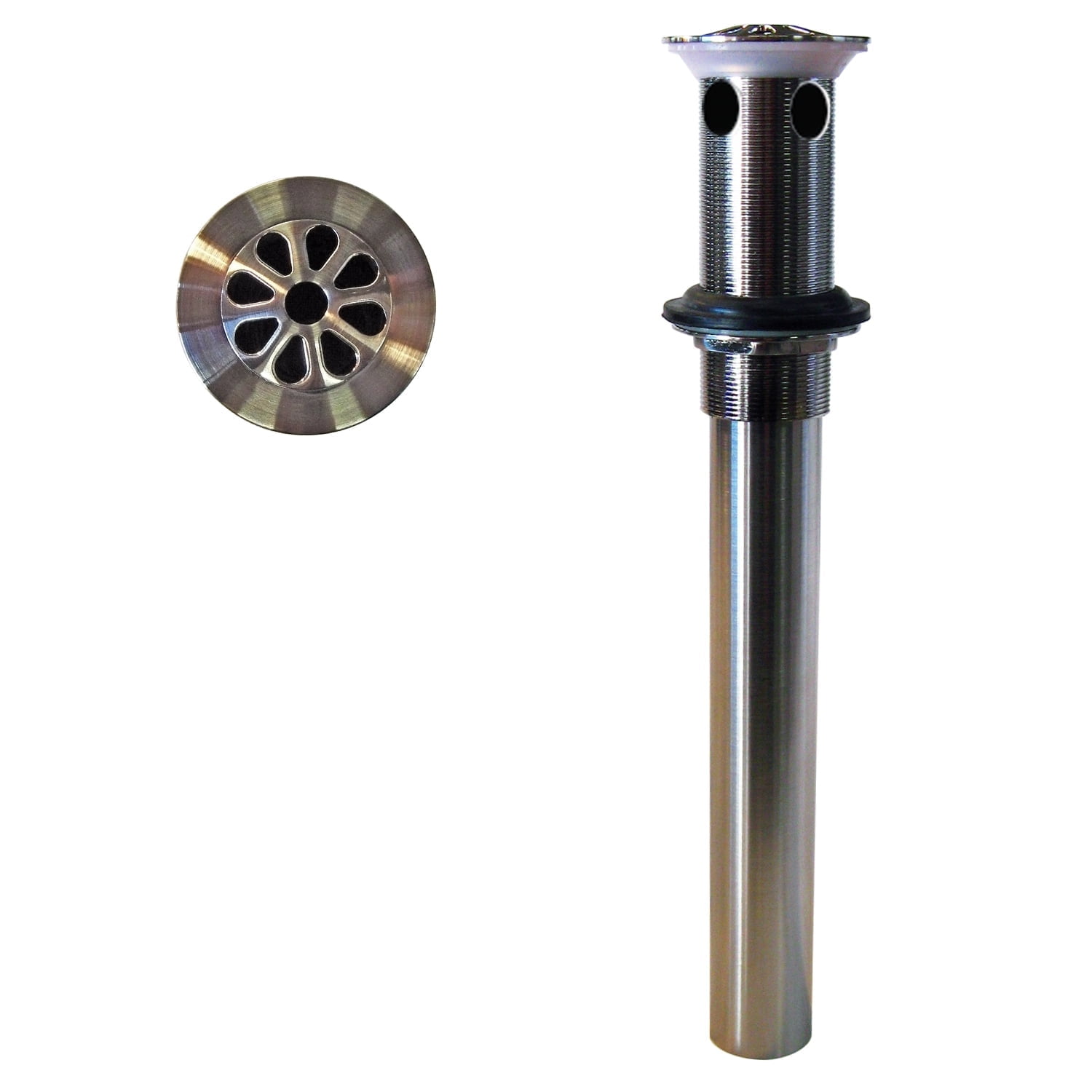Westbrass Rapid Drain Fully Finished Bathroom Sink Drain Assembly with Overflow Holes, Polished Nickel