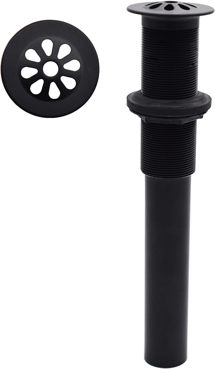 Westbrass Rapid Drain Fully Finished Bathroom Sink Drain Assembly with Overflow Holes, Matte Black