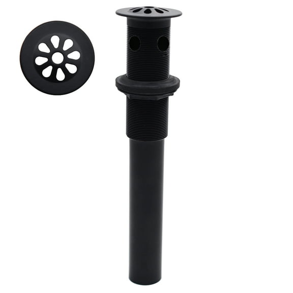 Westbrass Rapid Drain Fully Finished Bathroom Sink Drain Assembly with Overflow Holes, Matte Black