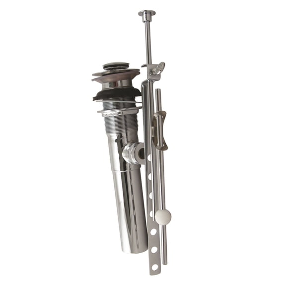 Westbrass Lift Rod Style Bathroom Sink Drain Assembly without Overflow Holes - Fully Finished, Polished Chrome