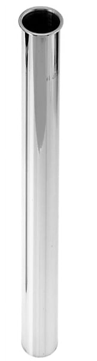 Polished Chrome Brass Single End Flanged Tailpiece, 12-inch