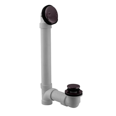 Westbrass D4932-12 1-1/2" x 12" Bath Waste & Overflow Assembly with Two-Hole Faceplate Cover and Tip-Toe Drain Plug - Sch. 40 PVC, Oil Rubbed Bronze