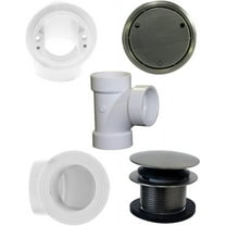 Westbrass Bathtub Tip-Toe Drain Kit with Patented Deep Soak Overflow Cover and Sch. 40 PVC Fittings - Plumber's Pack, Satin Nickel