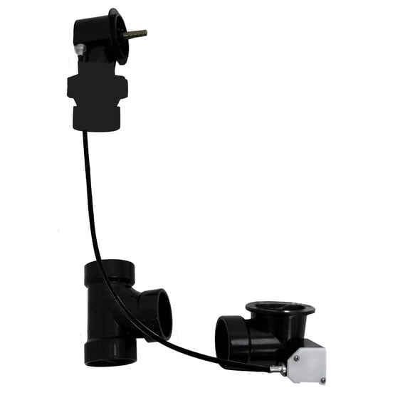 Westbrass 35" Cable Drive Bathtub Drain Kit with Ball Joint Elbow and Sch. 40 ABS Fittings, Rough Only