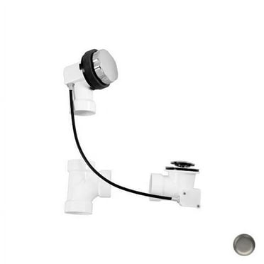 Westbrass D50P27-07 PVC 27 in. Cable Drive Bath Waste and Overflow - Satin Nickel