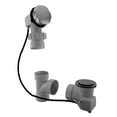 thumbnail image 1 of Westbrass D50P27BJ-20 27" Cable Drive Standard Bath Drain Trim Kit with Rotary Overflow Cover Knob on a Ball Joint Elbow, Pop-Up Stopper and Sch. 40 PVC Fittings, Stainless Steel, 1 of 9