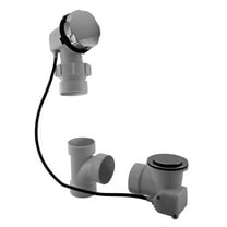 Westbrass D50P27BJ-20 27" Cable Drive Standard Bath Drain Trim Kit with Rotary Overflow Cover Knob on a Ball Joint Elbow, Pop-Up Stopper and Sch. 40 PVC Fittings, Stainless Steel