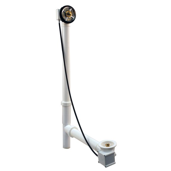 Westbrass D50P27TLE-4-LT 27" Cable Drive Standard Bath Drain Trim Kit with Poly Tubular Pipes & Fittings, Rough Only (4-Pack)