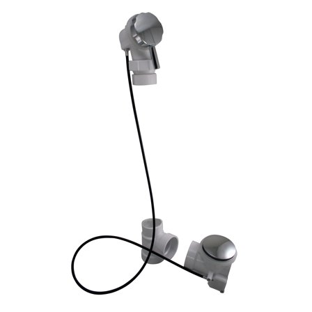 Westbrass 45" Lever Assist Cable Drive Bathtub Drain Trim Kit with Ball Joint Elbow and Sch. 40 PVC Fittings, Polished Chrome