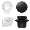 thumbnail image 1 of Westbrass 1-1/2" Tip-Toe Bathtub Drain Plumber's Pack with Two-Hole Elbow and PVC Fittings, Matte Blac, 1 of 15
