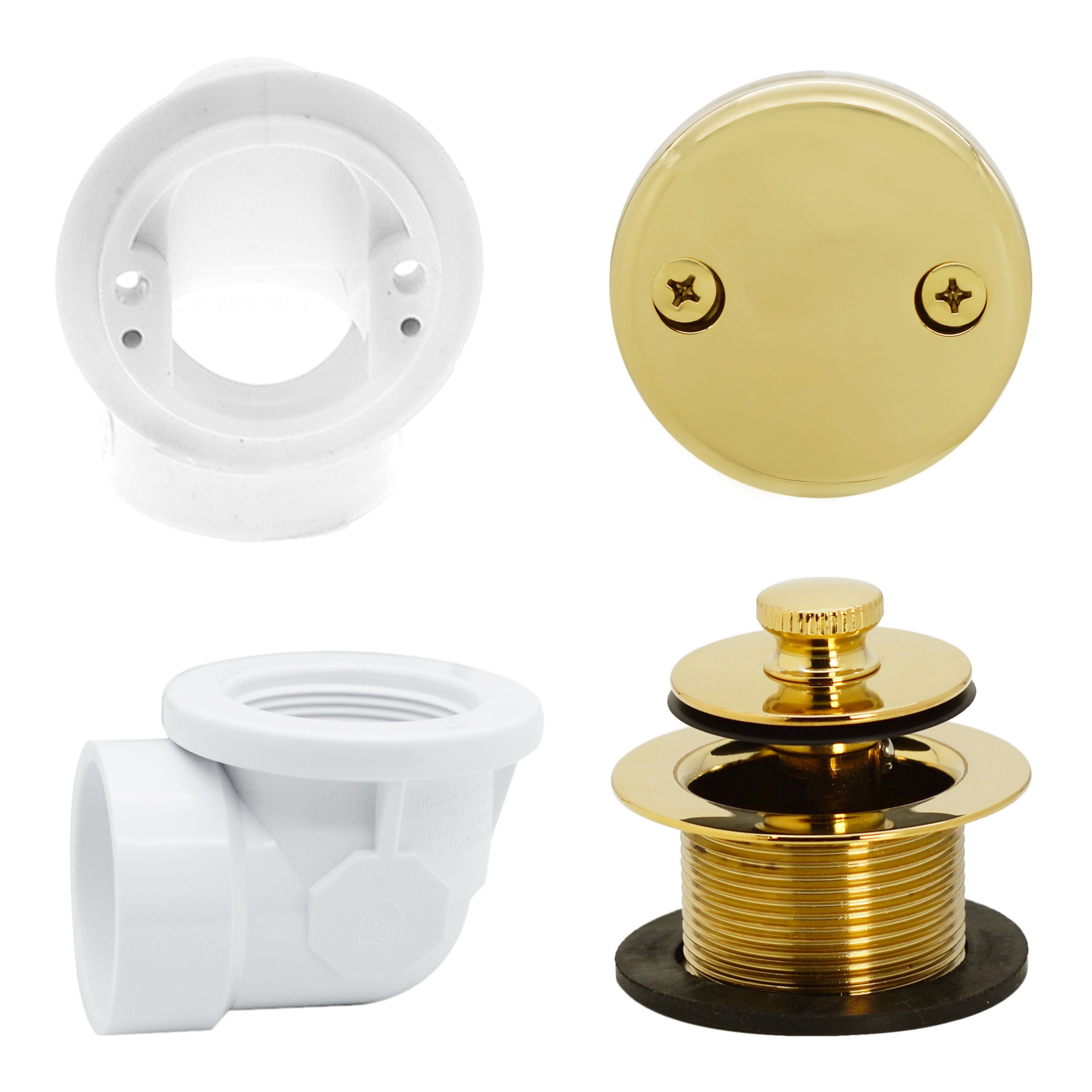 Westbrass D54201 Sch. 40 PVC 11/2" Twist & Close Bathtub Drain Trim