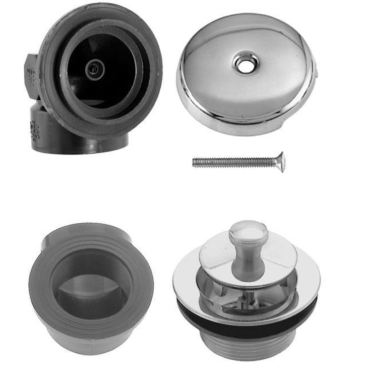 Westbrass D544-1-01 Schedule 40 ABS Twist & Close Plumbers Pack, PVD Polished Brass