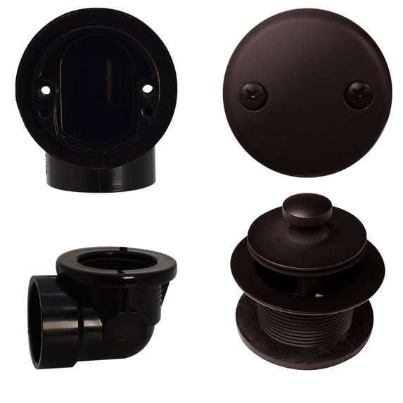 Westbrass D544-12 Sch. 40 ABS 1-1/2" Twist & Close Bathtub Drain Trim, Oil Rubbed Bronze