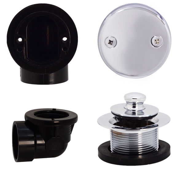 Westbrass D544-26 Sch. 40 ABS 1-1/2" Twist & Close Bathtub Drain Trim, Polished Chrome