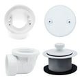 thumbnail image 1 of Westbrass 1-1/2" Bathtub Pull & Drain Plumber's Pack with Two-Hole Elbow and PVC Fittings, Powder Coat White, 1 of 11