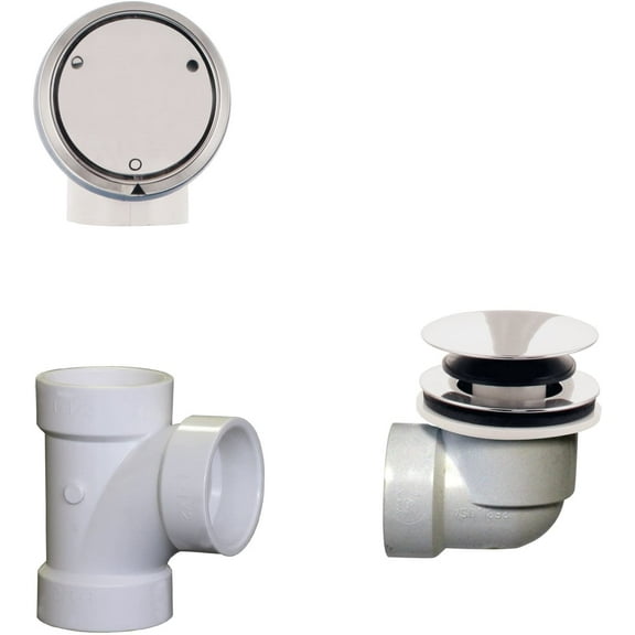 Westbrass D593CHPM-26 Patented Deep Soak Bathtub Trim Kit with Tip-Toe Drain, Polished Chrome