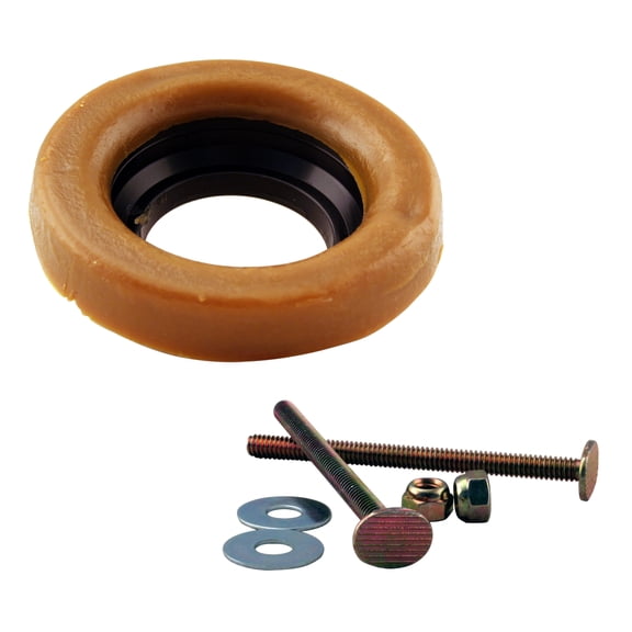 Westbrass D6033-40-24 D6033-40 Thick Wax Toilet Bowl Ring Gasket with Flange and Closet Bolts, 3" and 4" Waste Lines (40-Pack)