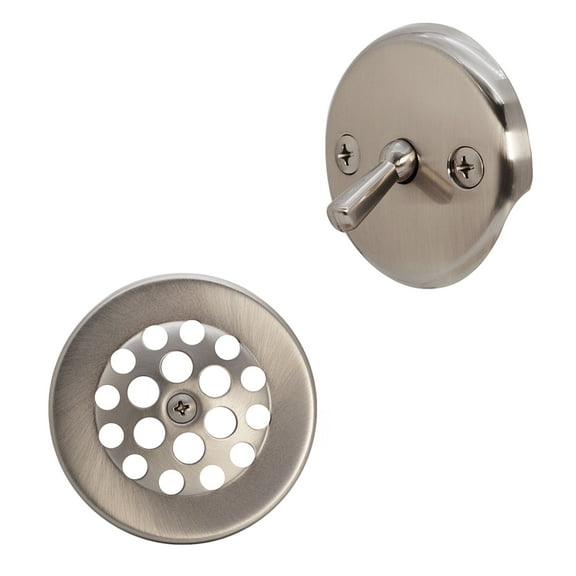 Westbrass D92-07 3-1/8" Trip Lever Bathtub Drain Kit with Beehive Grid, Satin Nickel