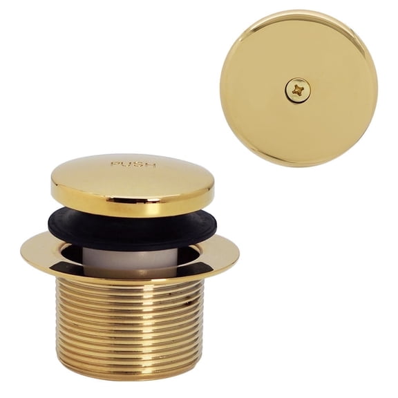 Westbrass D93-01 1-1/2" Tip-Toe Bathtub Drain Trim Set with One-Hole Overflow, Polished Brass