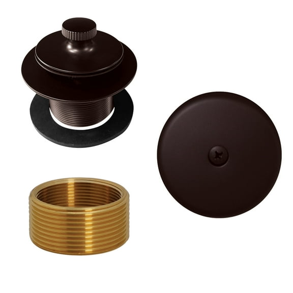 Westbrass 1-3/8" Twist & Close Bathtub Drain Trim with One-Hole Overlfow and Universal Adaptor, Oil Rubbed Bronze