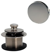 Westbrass 1-1/2" NPSM Coarse Thread Twist & Close Bathtub Drain with No-Hole Overflow, Satin Nickel