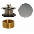 thumbnail image 1 of Westbrass Universal Thread Twist & Close Bathtub Drain Trim with Adaptor and No-Hole Overflow Cover, Stainless Steel, 1 of 7