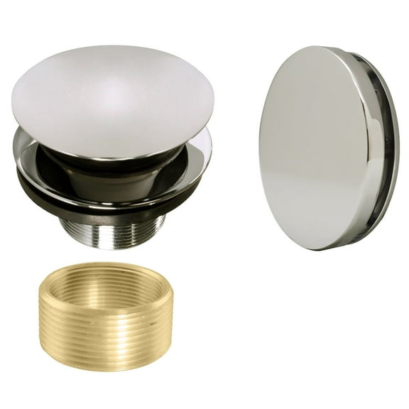 Westbrass Tip-Toe Bathtub Drain with No-Hole Overflow and Universal Adaptor, Polished Nickel