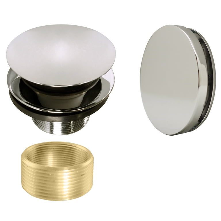 Brushed Nickel Bathtub Drain Conversion Kit – Tip Toe Assembly With Overflow Faceplate, Fits 1-3/8 And 1-1/2 Inch Drains