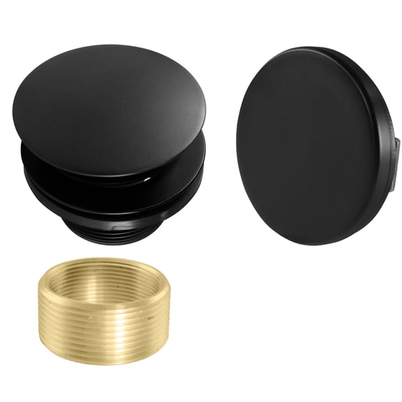 Westbrass Tip-Toe Bathtub Drain with No-Hole Overflow and Universal Adaptor, Matte Black