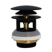 Westbrass Coarse Thread Tip-Toe Bathtub Drain use for Integrated Overflow, Matte Black